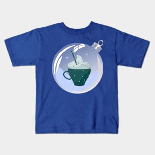 Coffe cup Cappuccino in Christmas bauble Kids T-Shirt